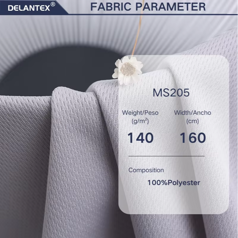 Delantex Outdoor Quick Dry Bird-Eye Plain Polyester Fabric Functional Knit for Garments