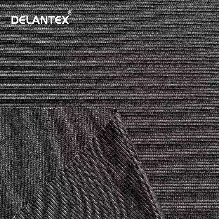 Delantex 2 by 2 Ribbed Pattern Black Women's Clothing Fabric Jersey Knit Fabric