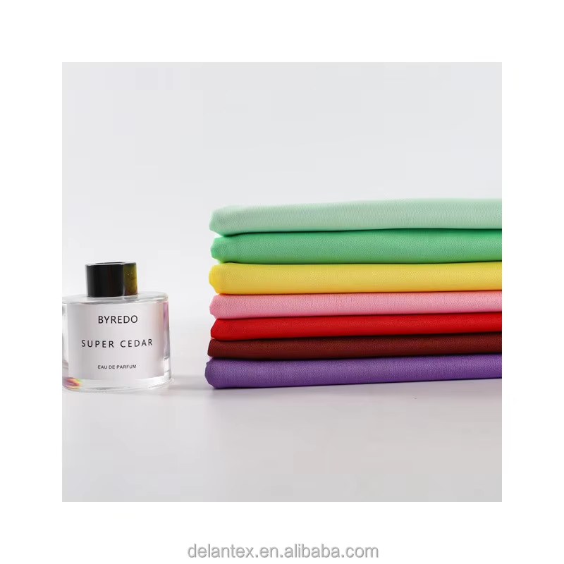 Delantex 100%Polyester Interlock Fabric 110GSM 115GSM Dyed Fabric