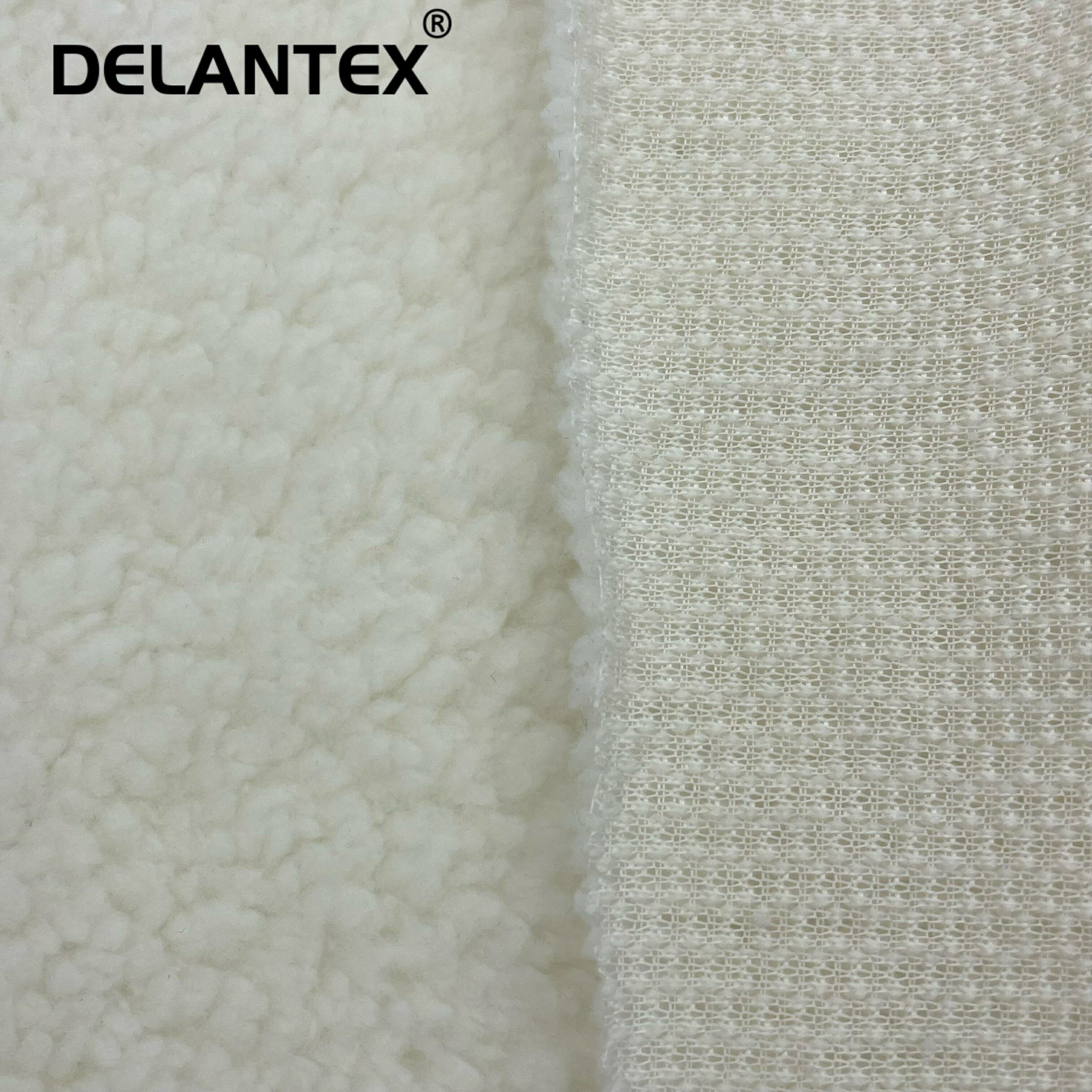 Delantex Tela Wholesale Knit Plain Dyed Lining Blanket Sherpa One Side Fleece Fabric