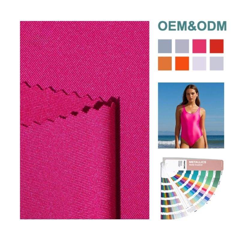 Delantex Quick Dry Spandex Fabric for Yoga Pants Fabric Breathable and Plain Style Yoga Wear Material for Swimwear