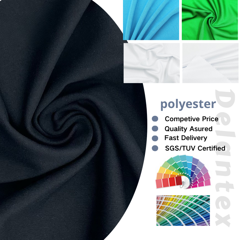 Delantex 75%Nylon 25%Spandex Stretchy Garment Knitted Fabric Double Side Brushed Fabric Material