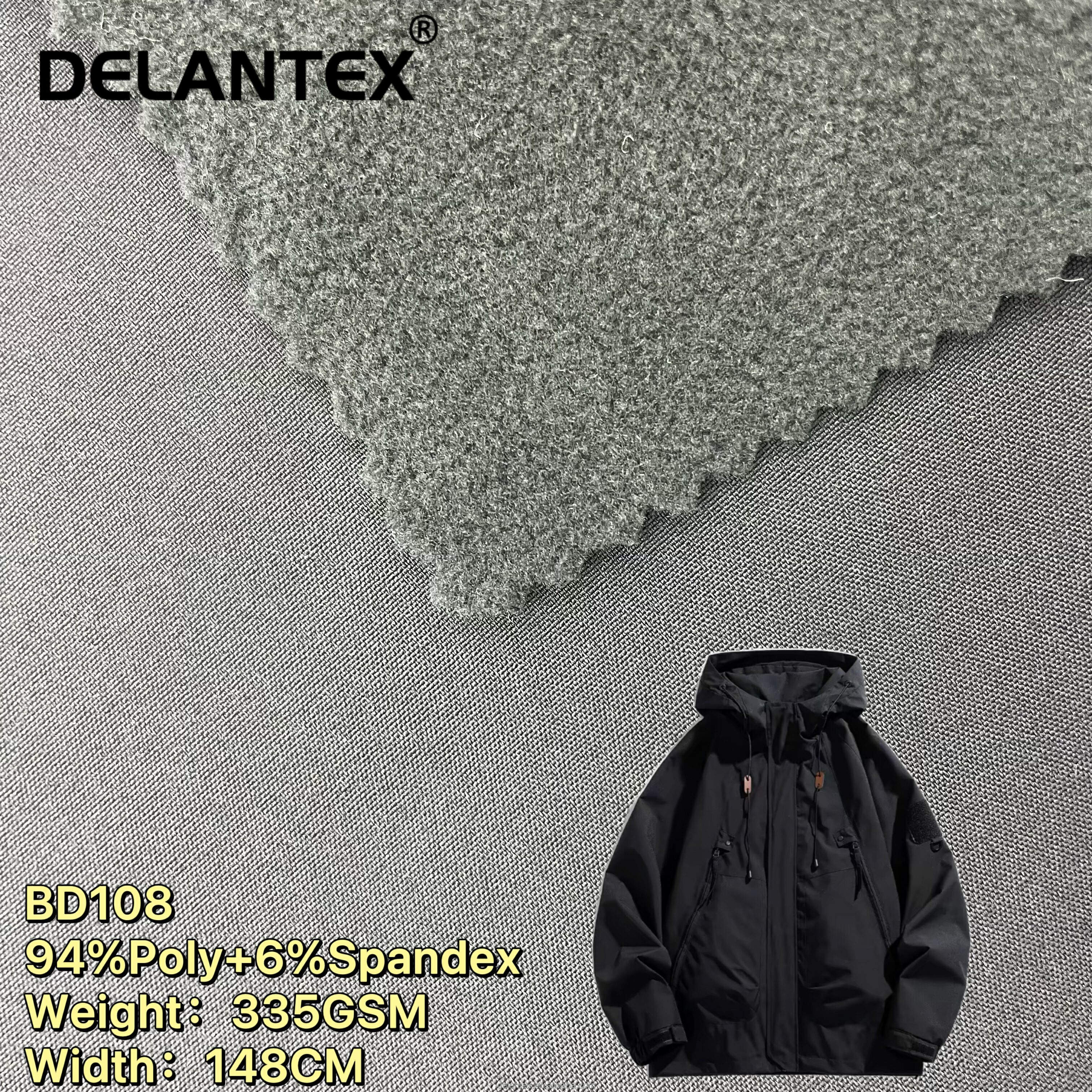 Delantex Customized 4 Way Spandex Polar Fleece Laminated Boned Softshell Polyester Fabric