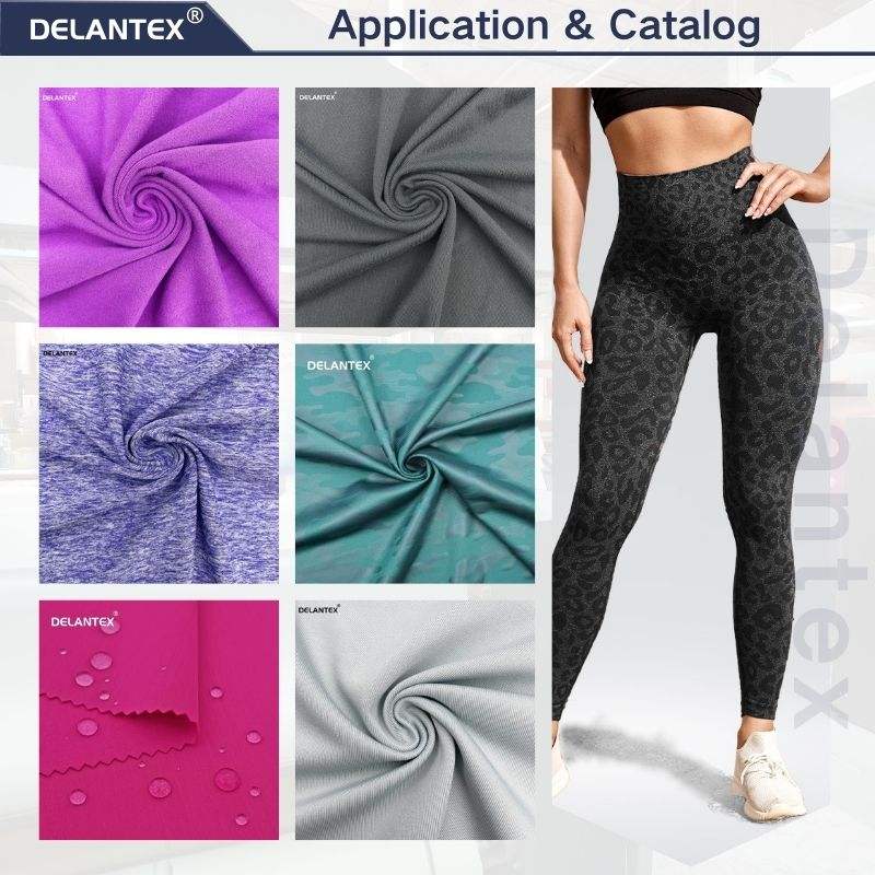 Delantex Quality Gym Clothing Fabric 83/17 Polyester Spandex Yoga Fabric for Tights Micros Brushed Fabric for Sportswear