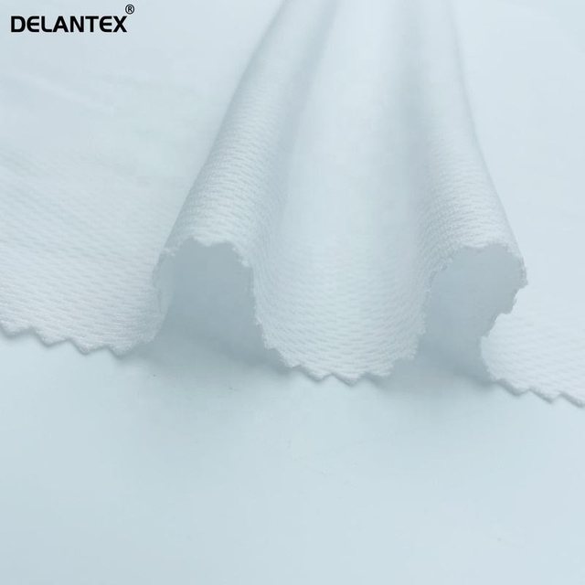 Delantex 100% Polyester White Sports Jersey Mesh Fabric for Sport Shirt Manufacturing