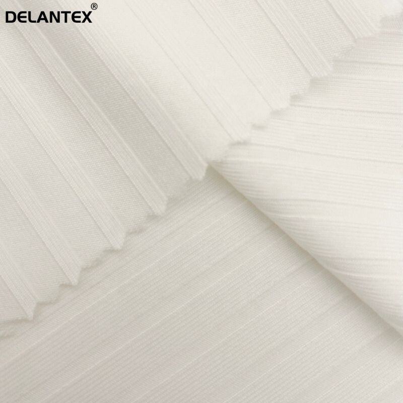 Delantex 150CM 220GSM 9*5 Pit White Brushed Rib Jersey Fabric for Garment
