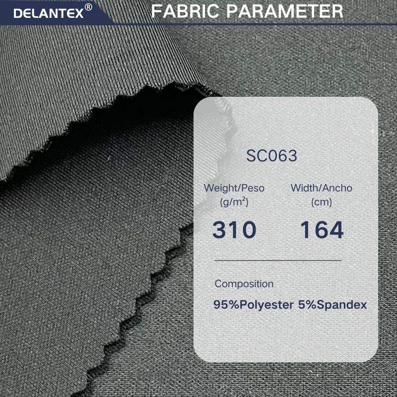 Delandex 95 Polyester 5 Spandex Scuba Fabric for Uniform 310GSM