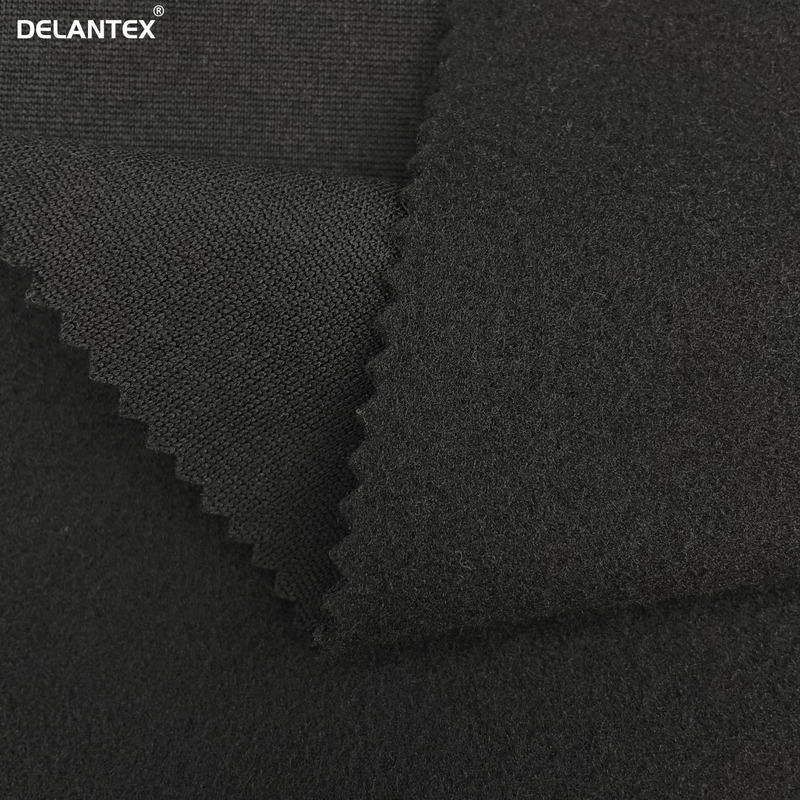 Delantex 100%polyester 200GSM Elastic Dty One Side Brushed Polar Fleece Fabric for Hoodie Jacket