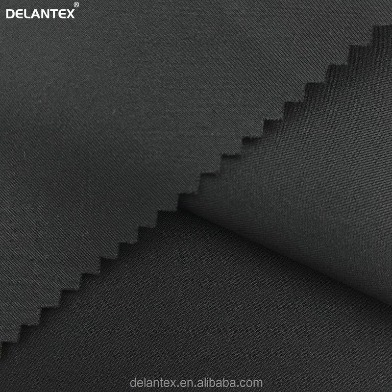 Delantex Black 70nylon 30spandex Solid Breathable Interlock Fabric for Sportswear