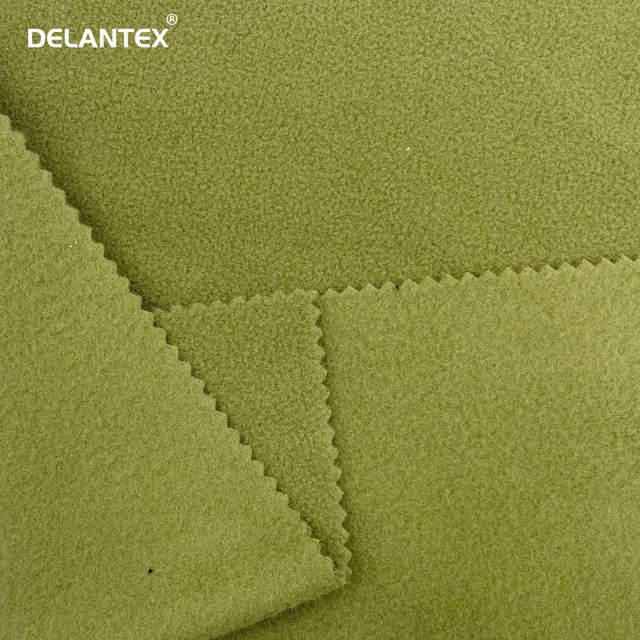 Delantex Manufacture Green Skin Friendly Heat Thermo Brushed Polar Fleece Fabric