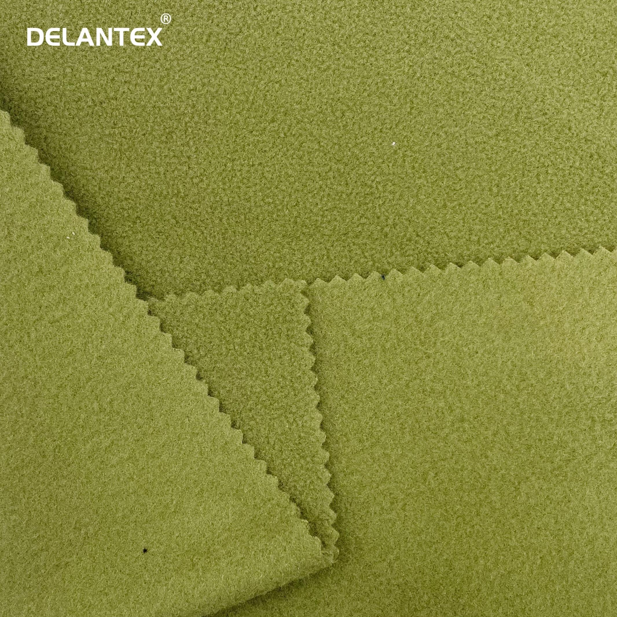 Delantex Manufacture Green Skin Friendly Heat Thermo Brushed Polar Fleece Fabric