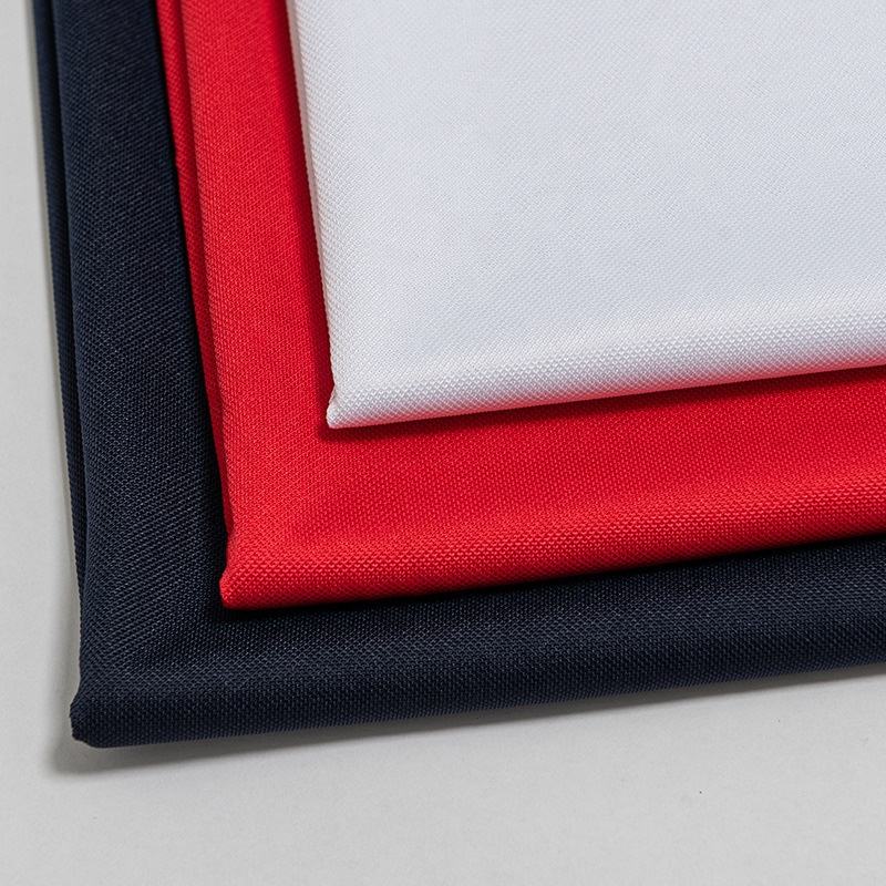 100% Polyester Knitted Sportswear Swiss Pique Fabric Polo Shirt Breathable French Pique Interlock Polo Mesh Fabric Free Sample