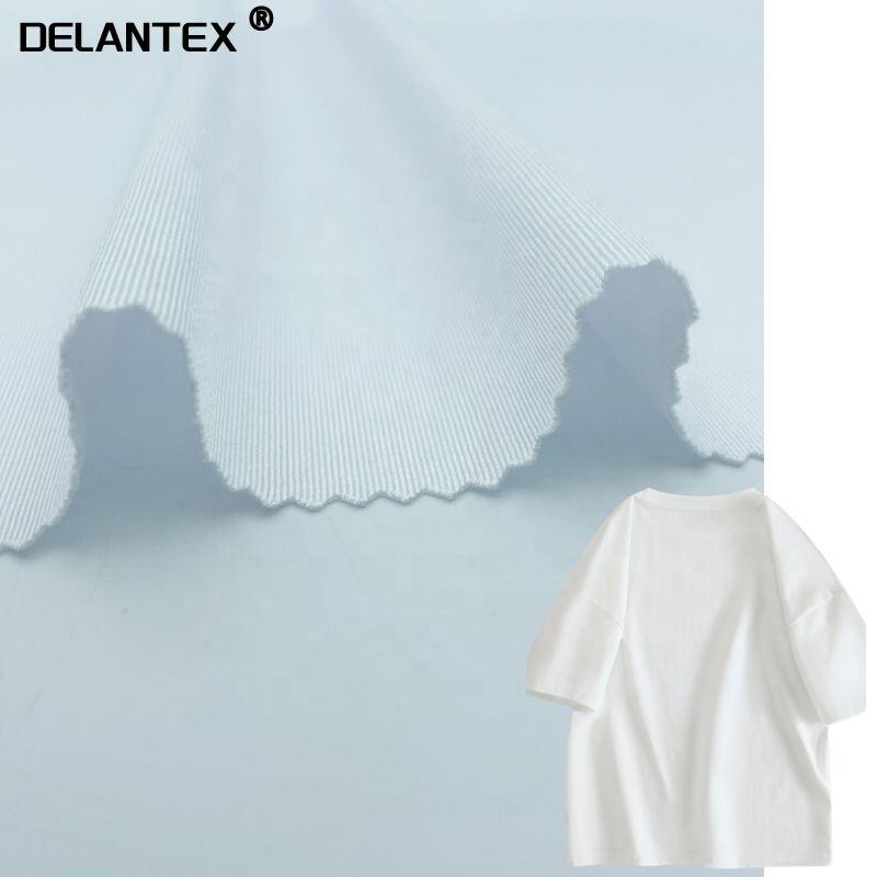 Delantex Three Combed Polyester Shinny Spandex Stretch Drape Jersey Fabric for Garment