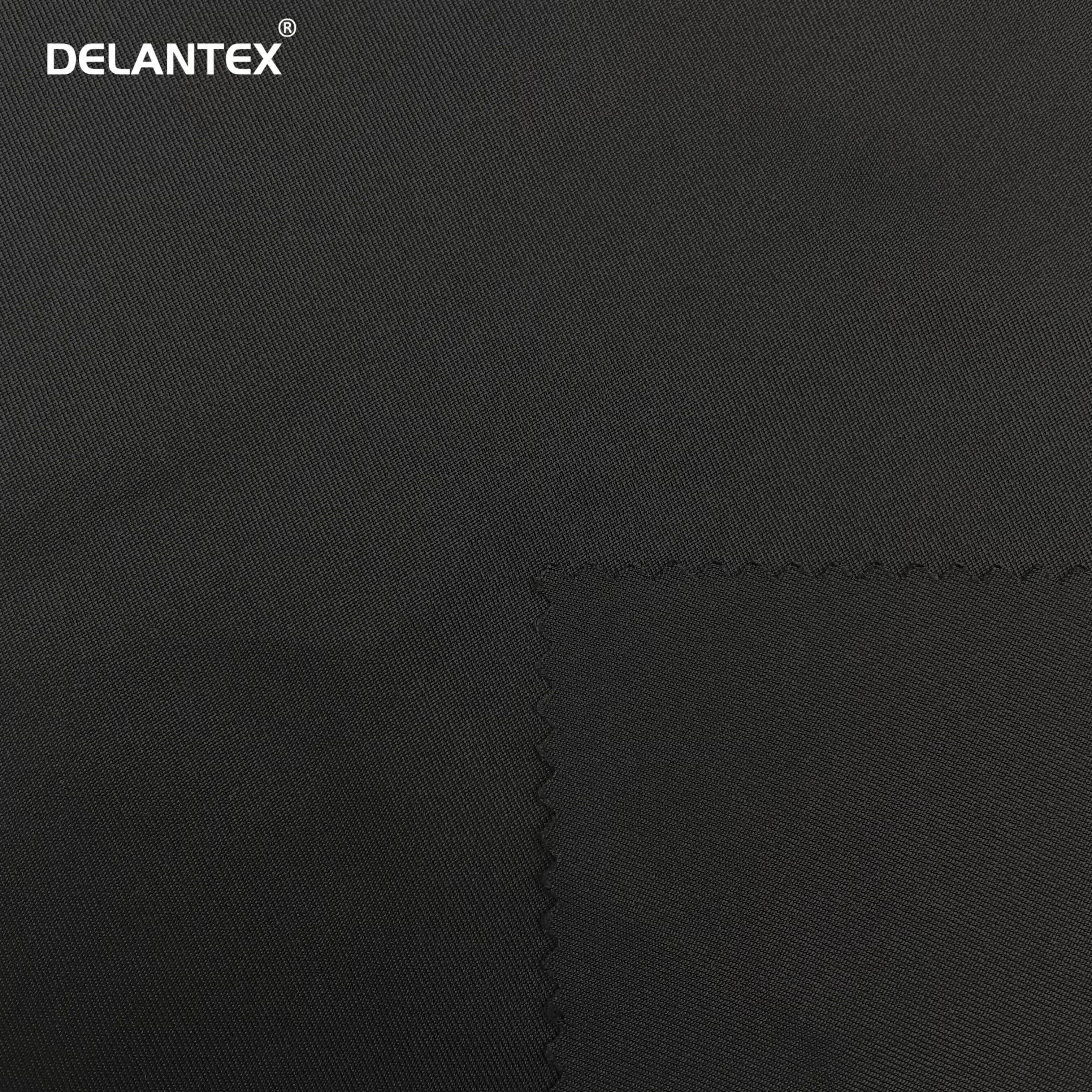 Delantex Manufacture 100% Polyester Woven Fabric with Good Strength for Suits