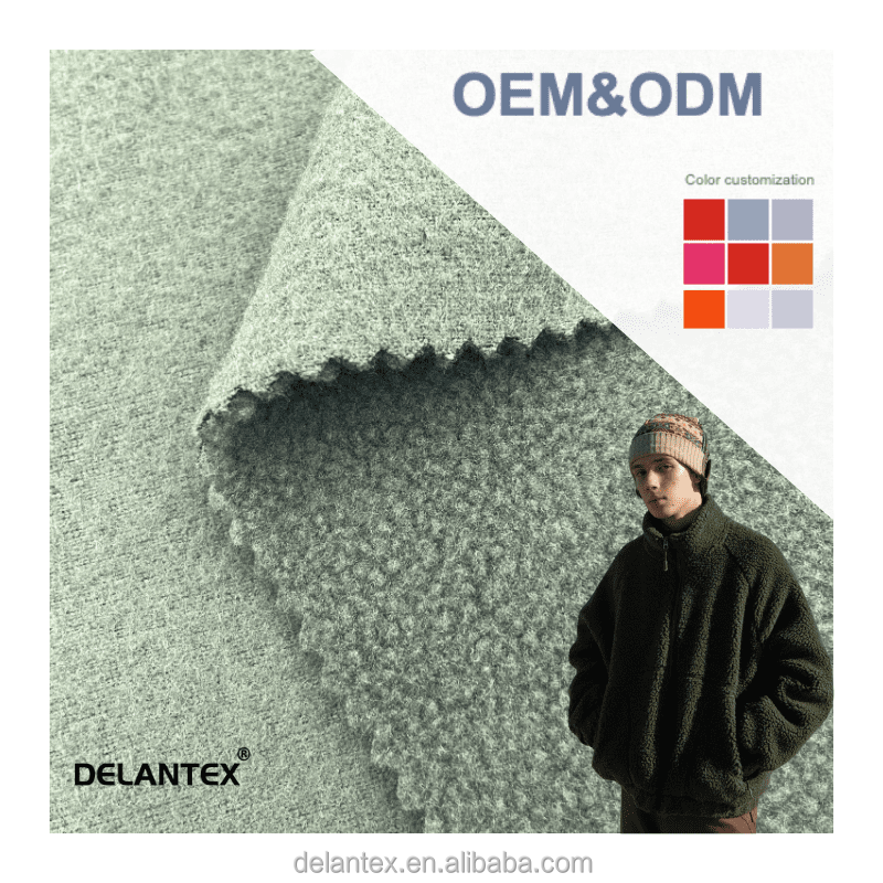 Delantex Anti Pill Knitted Textile Directly Factory Double Face Polar Fleece Fabric