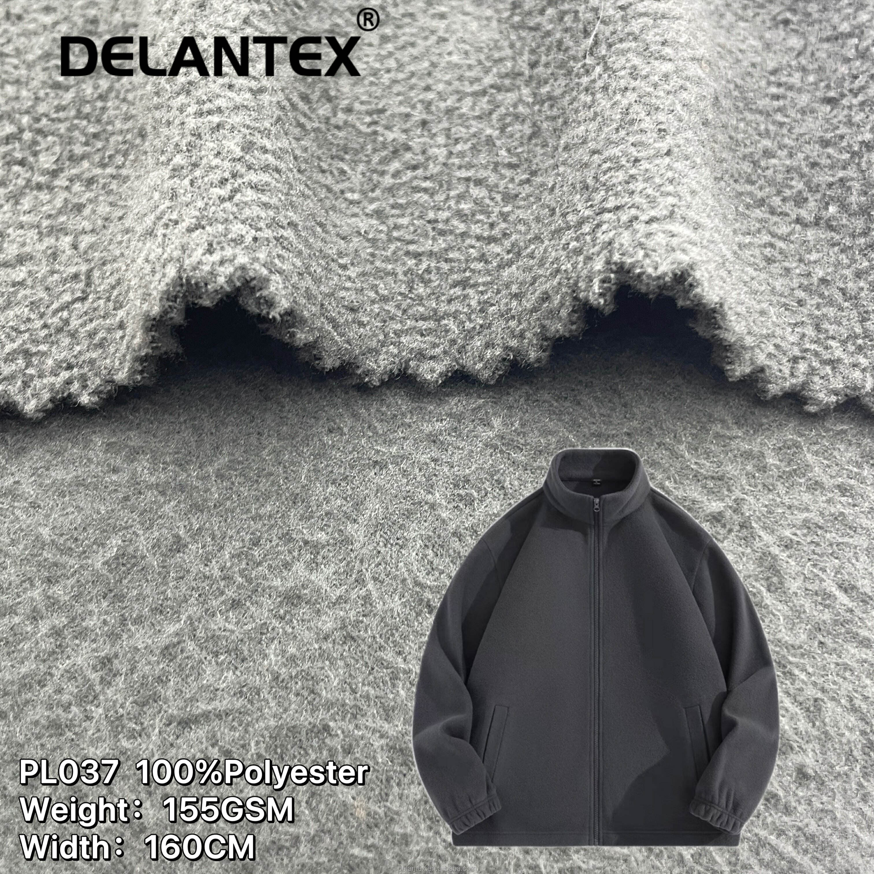 Delantex 75D/144F Moisture Wicking Double Side Brush 1 Side Fleece Fabric for Sale
