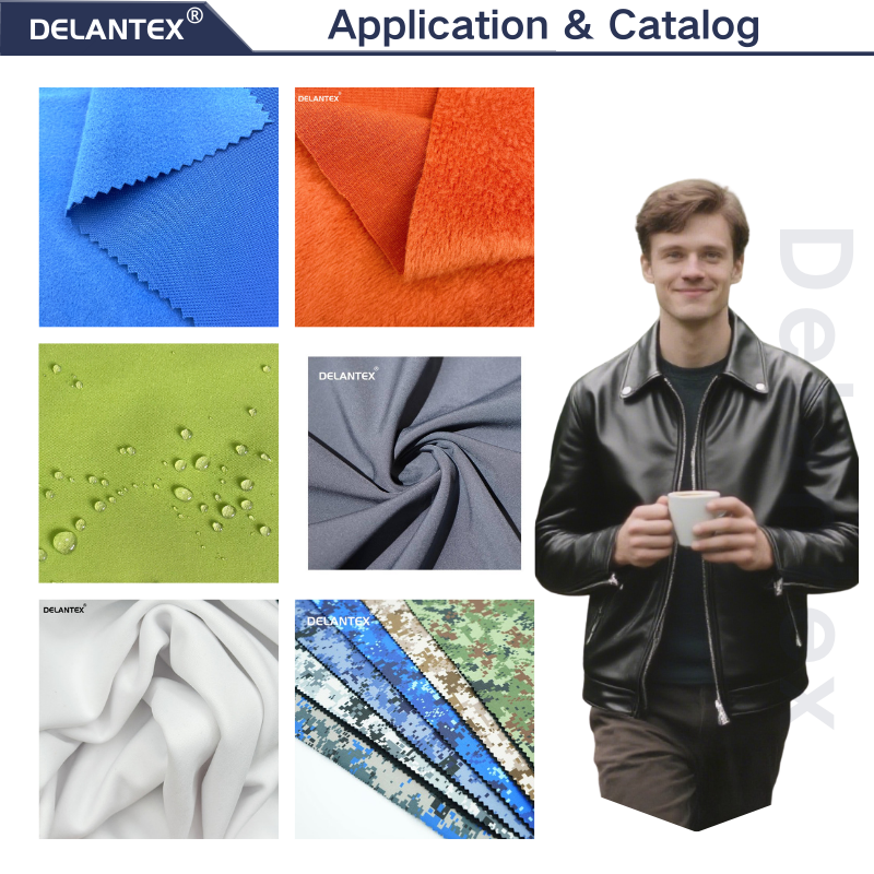 Delantex Windbreaker PU Polyester Softshell ForJacket Spandex Bonded Fabric Waterproof for Outdoor Sports Jacket Fabric