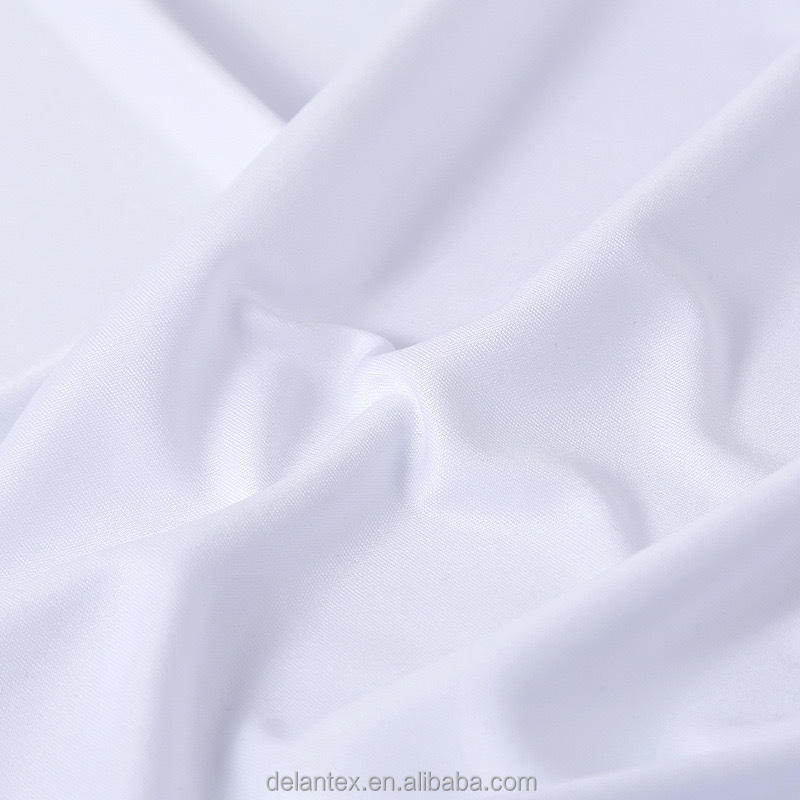 Delantex 100% Polyester Dyed Knitted Sublimation Jersey Solid Interlock White Knit Fabric Sublimation Print Fabric