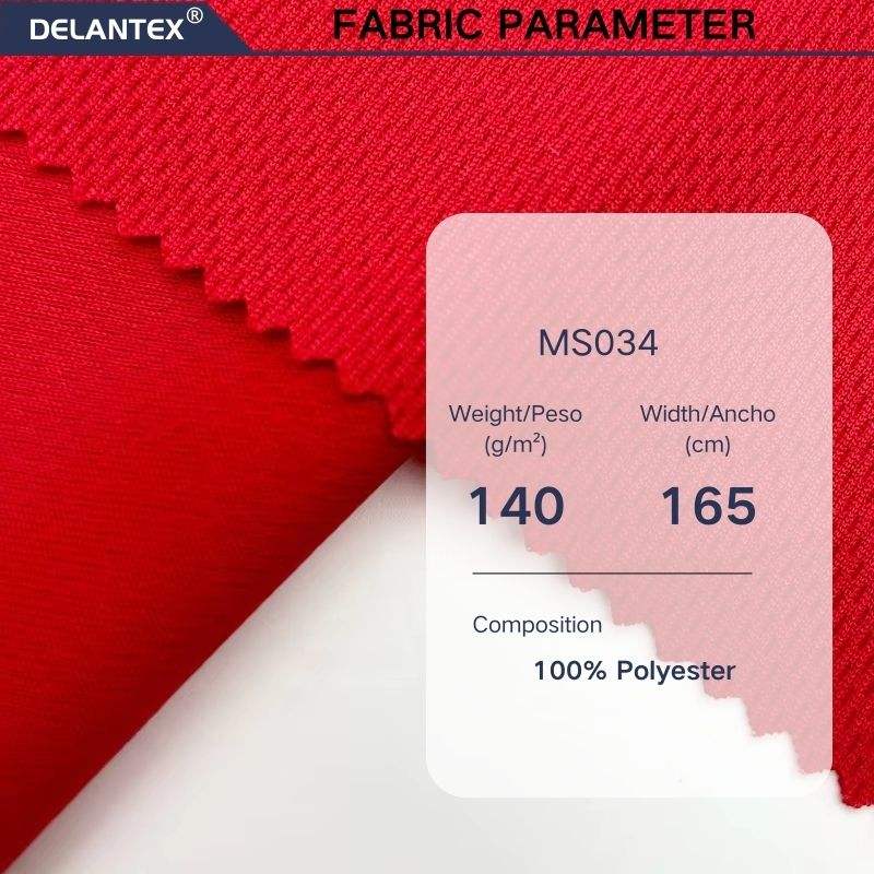 Delantex High Quality Stretch Terylene Lining Breathable Knitted Weft 100 Polyester Brid Eye Fabric Free Sample