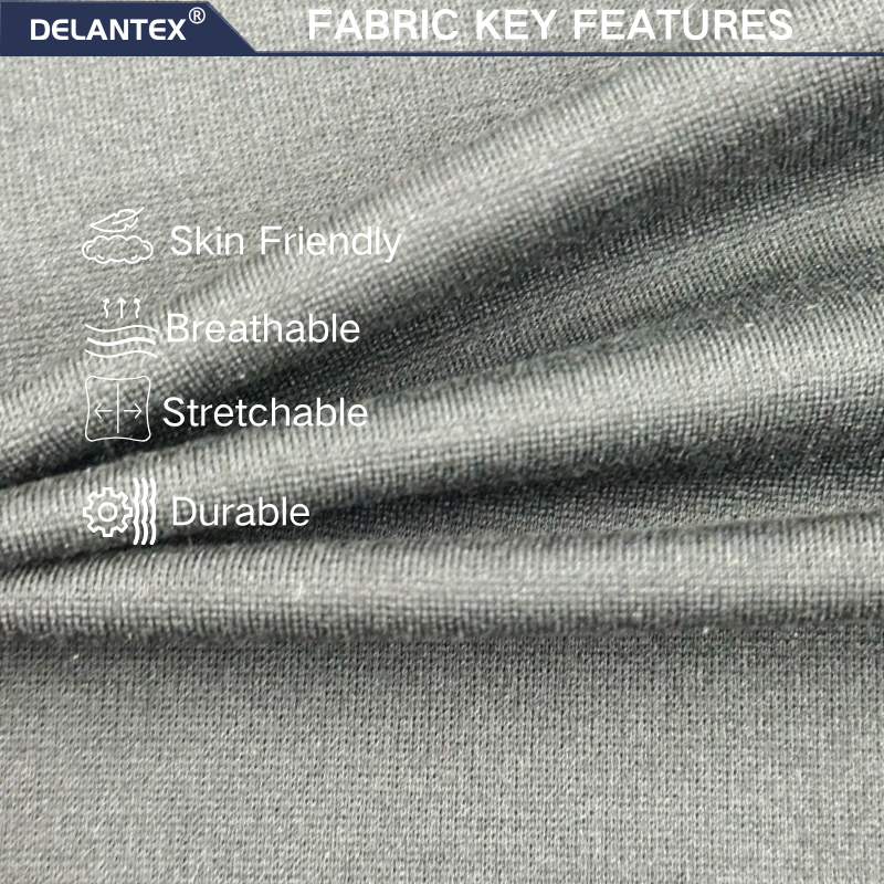 Delantex High Quality Polyester Soft Touch Jersey Wear Yoga T-shirt Fitness Sports Fabric for Align-style Spandex Quick Dry