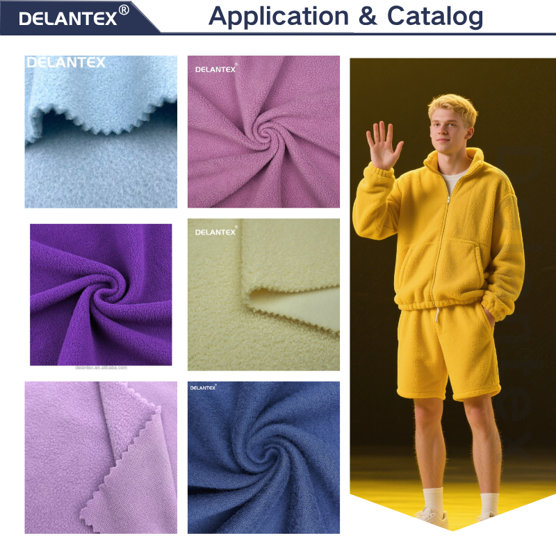Delantex 50% Polyester and 50% Cotton Fleece Fabric, Windproof and Tear Proof, Outdoor Sports Insulation Fabric
