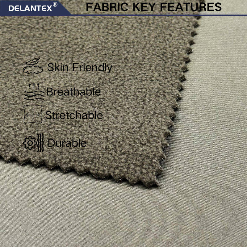 Delantex Soft Shell Fabric Waterproof Softshell Jacket Fabric Water-Repellent Polyester Fabric for Outdoor Use