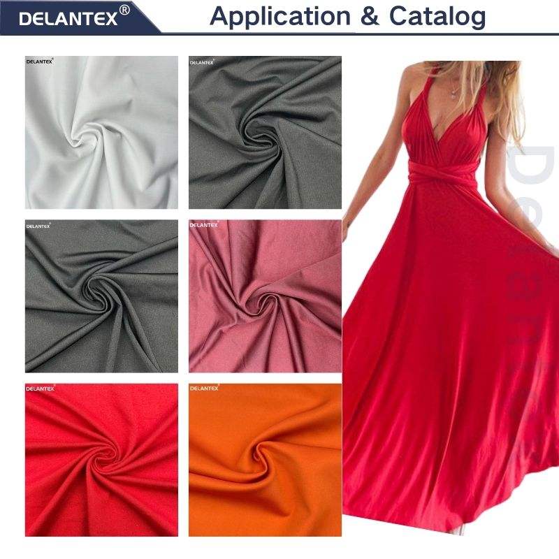 Plain Dyed High Elastic Sportswear DTY Interlock Knit Spandex Polyester Fabric