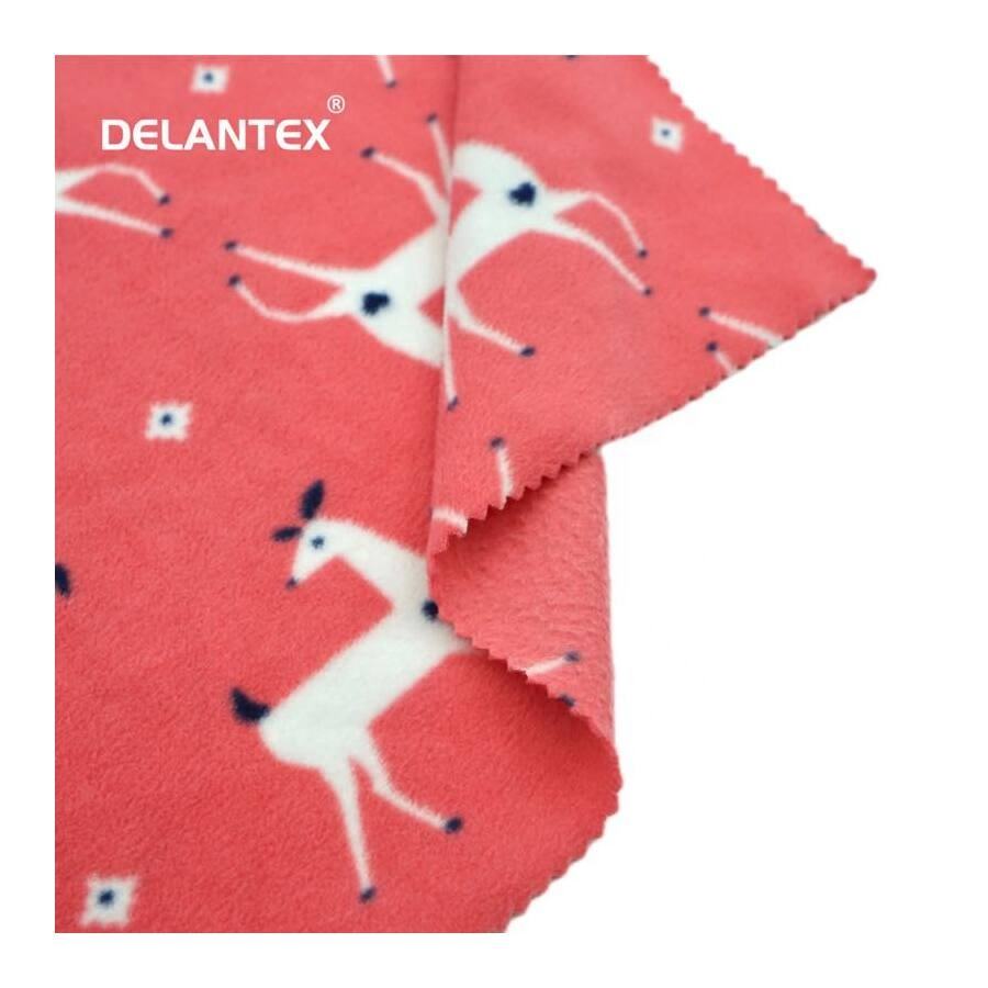 Delantex New Composistion Design Good Price Cartoon Design Custom Soft Micro Printed Polar Fleece Fabric