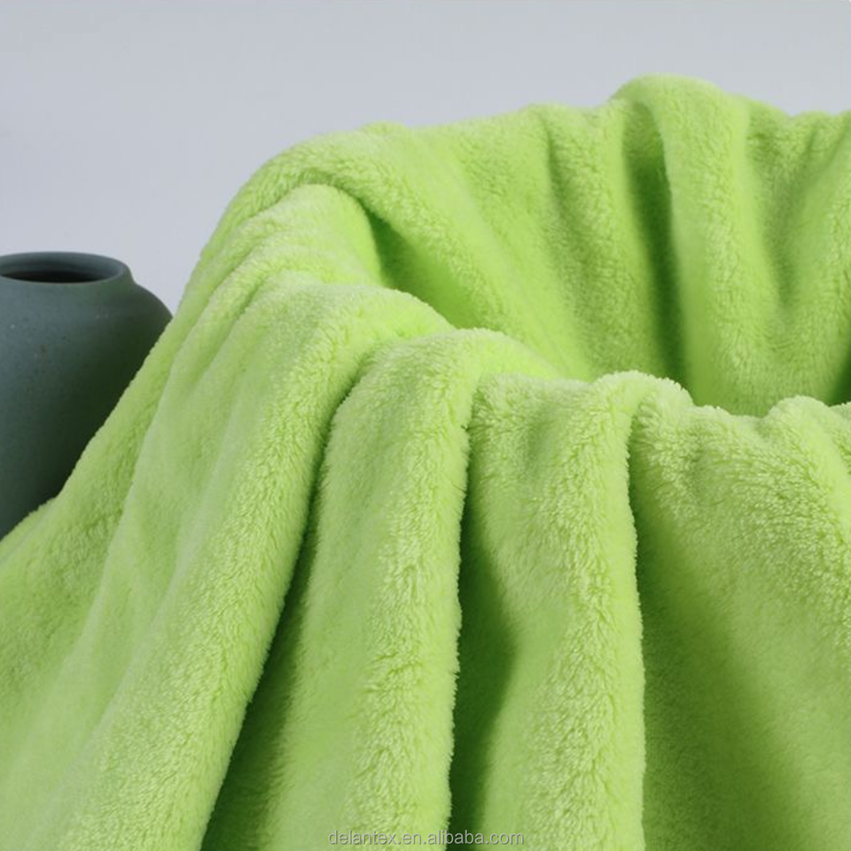 Delantex Custom Soft Fabric Textile Raw Material 100 Polyester Solid Flannel Fleece Fabric for Blanket and Garments Free Sample