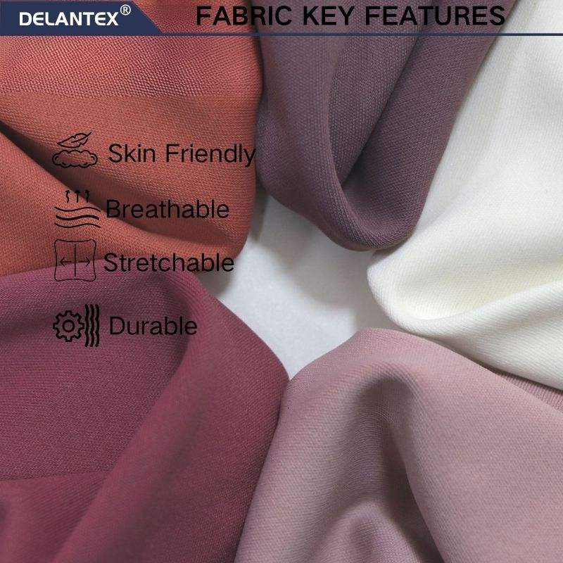 Delantex High Quantity Stretch High-density Needle Breathable 80/20 Polyester Spandex Fabric for Yoga Leggings Sportswear