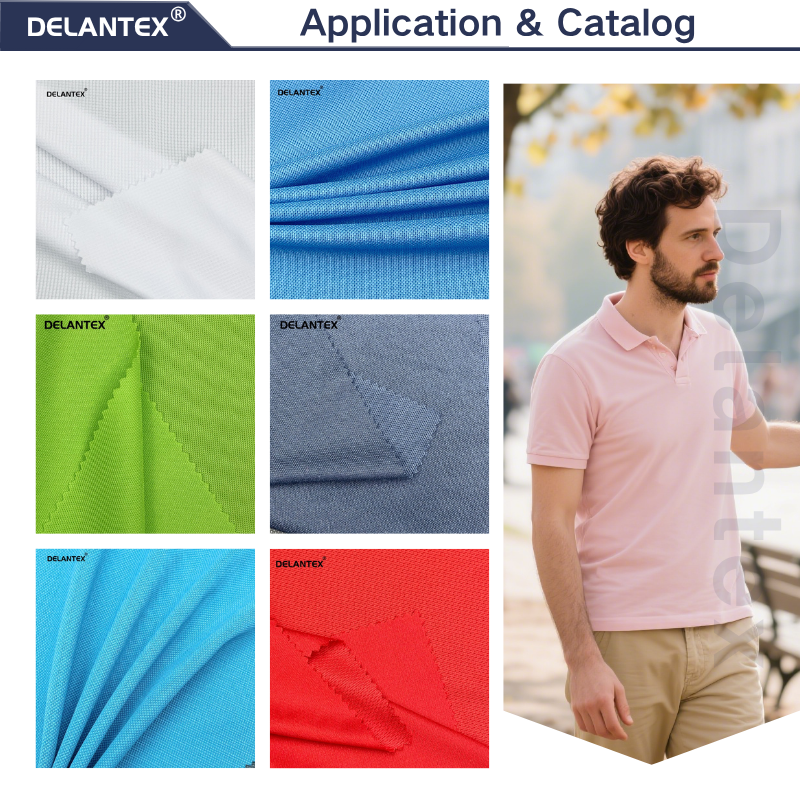 Delantex Breathable Men's Sports Red Fabric for Football Shirts Pique 180cm 180gsm 100% Polyester