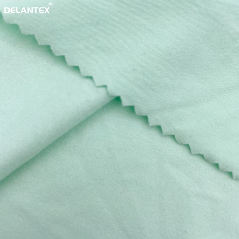 Delantex Custom Color Weft Knitted Poly Spandex Jersey Fabric Lightweight 2 Sided Brushed for Sleepwear Lining 100% Polyester