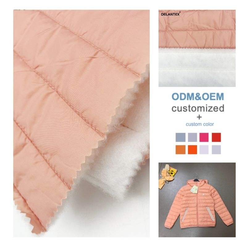 Delantex Wholesales 190GSM 80 Polyester 20 Nylon Fashion 2 Layers Comfortable Quilted Fabric for Winter Jacket