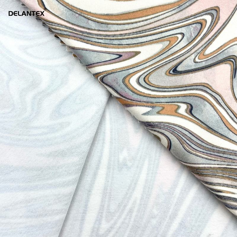 Plaid Printed Polyester Fabric Soft Smooth 4 Way Stretch Knit Fabric