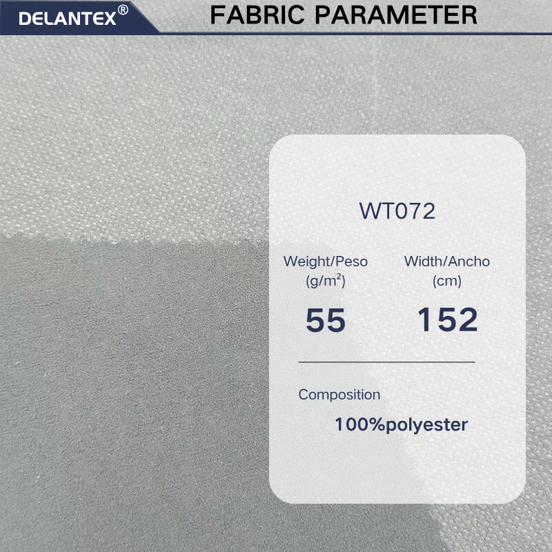 Delantex Woven Uniform Fabric 152cm 55gsm 100%polyester Breathable Uniform Fabric Women's Chiffon Dress