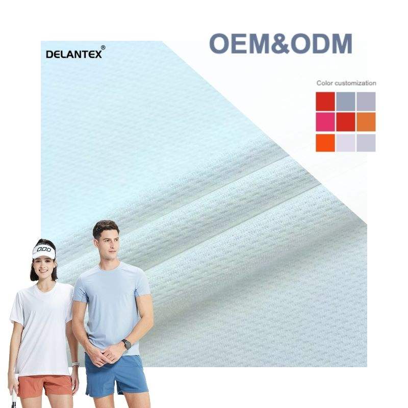 Delantex 110GSM Polyester Birds Eye Pique Knitted Mesh Fabric 100% Polyester Birds Eye for Sportswear Outdoor Garments for Girls