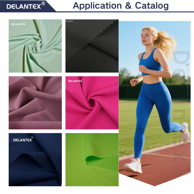 Delantex Athletic Wicking Jersey Knit Customizable Wholesale China Fabric Way Stretch Jersey Fabric Undershirt Breathable