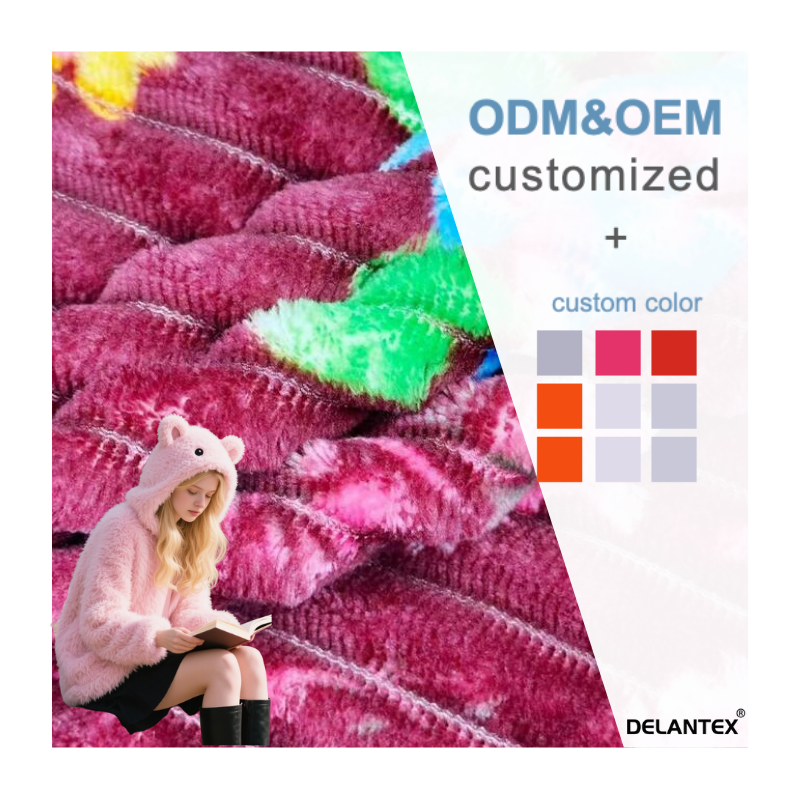 Delantex Printed Flannel Fabric Winter Hot Item 100% Polyester 205cm 400gsm Color Customizable