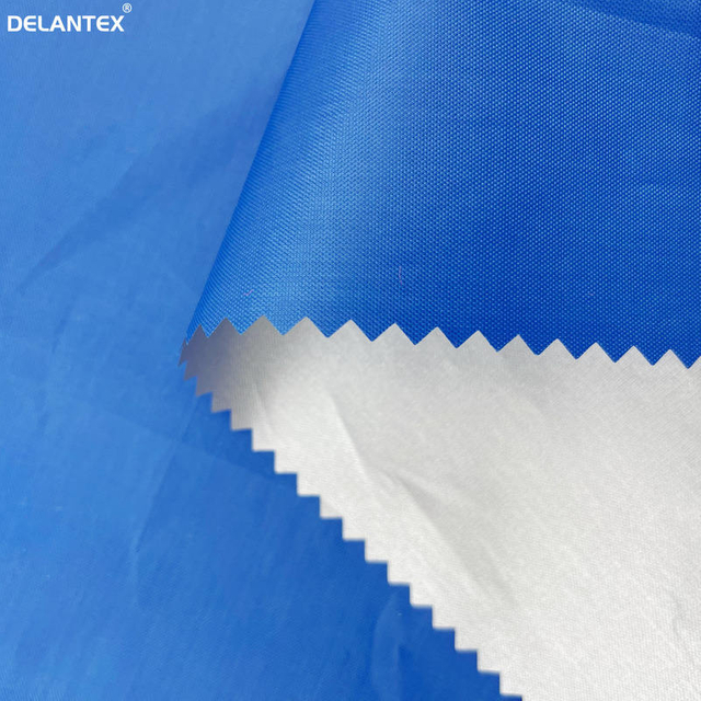 Delantex Lightweight Blue PW Silver Water Repellent Windproof 100% Polyester Fabric for Girls' Rain Coat Use Outdoor Lining