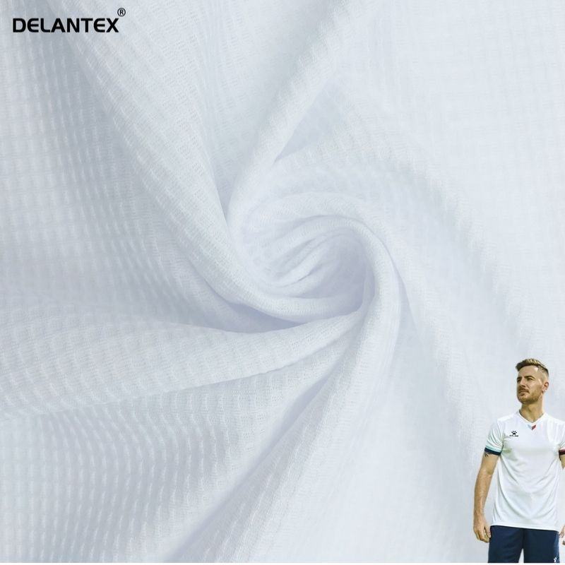 Delantex Sports Dry Fit Weft Knitting 185CM White square Grid Mesh Material Fabric Free Sample