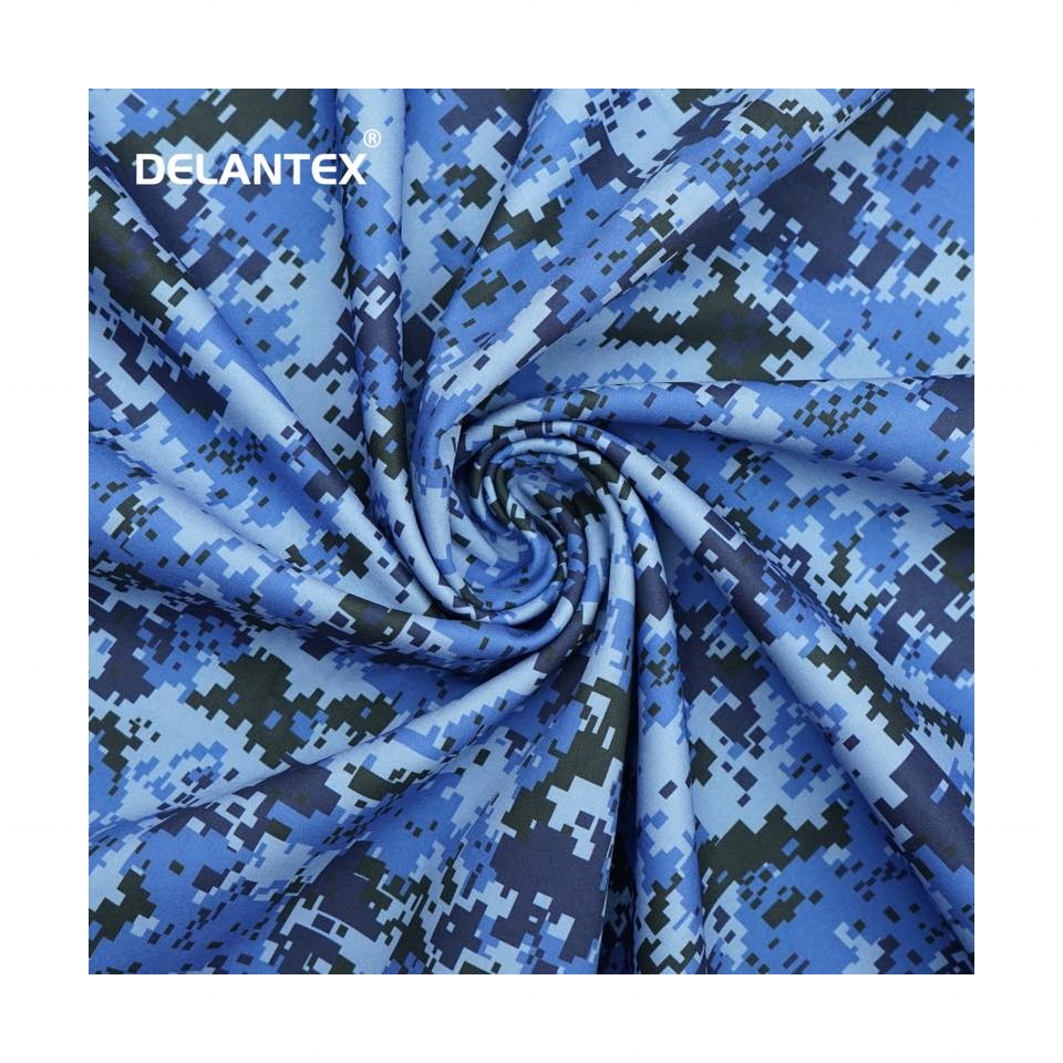 Delantex Wholesale Polyester TPU Bonded Waterproof Breathable SoftShell 4 Way Stretch Camo Print 3 Layer Softshell Jacket Fabric