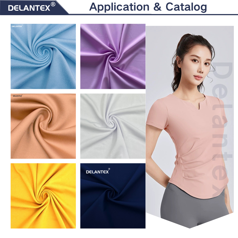 Delantex Nylon and Spandex Fabric Material Knitted Fabric for Yoga Swim Outdoor Wicking Sportwear Supplier