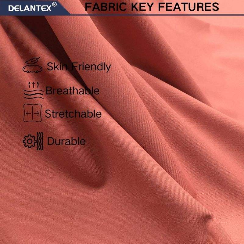 Delantex Stretch High-density Needle Breathable Plain Fabric for Yoga Leggings Sportswear