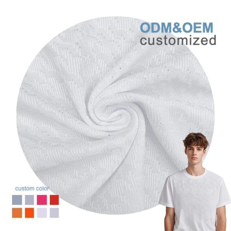 Delantex Coolpass Check Jacquard Quick Dry Mesh Fabric 100% Polyester for Sportswear T-Shirts for Girls Use-Outdoor & Lining