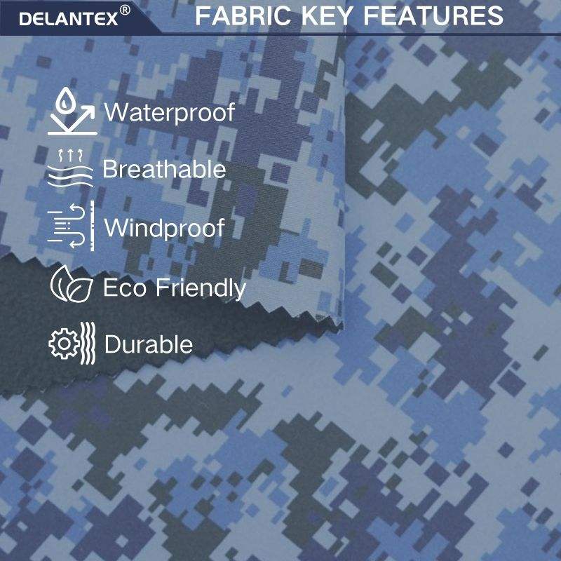 Camouflage Softshell Fabric Fleece Hoodie Fabric Two Fabrics Bonded Polar Fleece