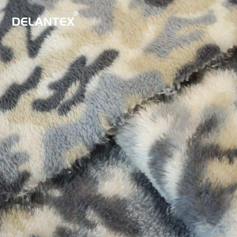 Custom Hot Selling Winter Designer Grey 100%Polyester Camouflage Fleece Fabric Sherpa Fabric