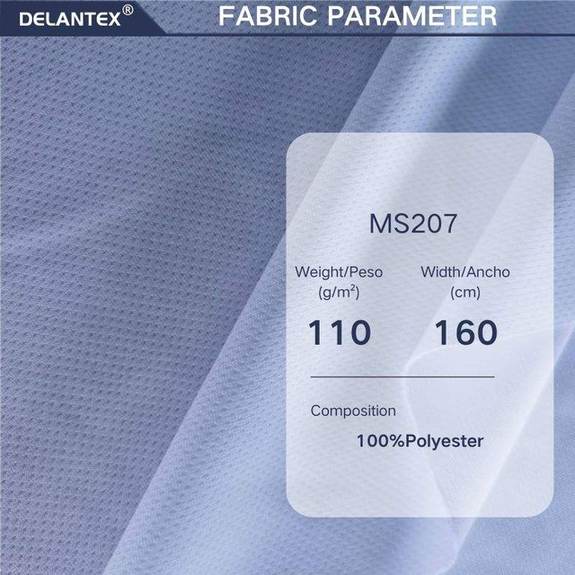 Delantex Bird Eye Fabric With eyelet 100% Polyester Quick Dry Breathable Plain dyed Dry Fit Sportswear Fabric