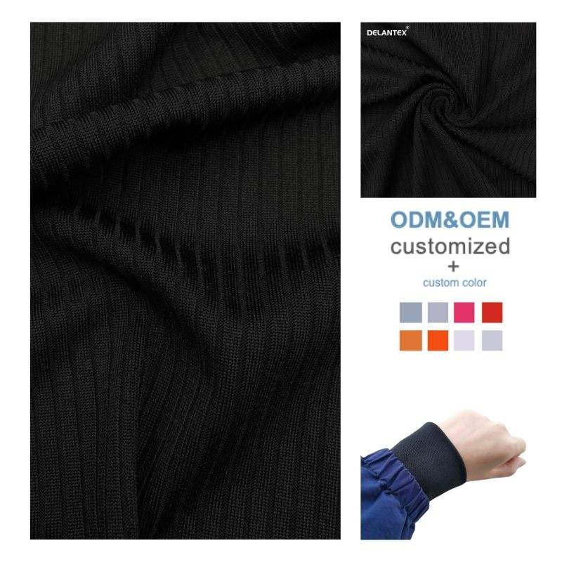 Delantex Good Price Wholesale Rib 96% Polyester 4% Spandex Rib Knit Fabric