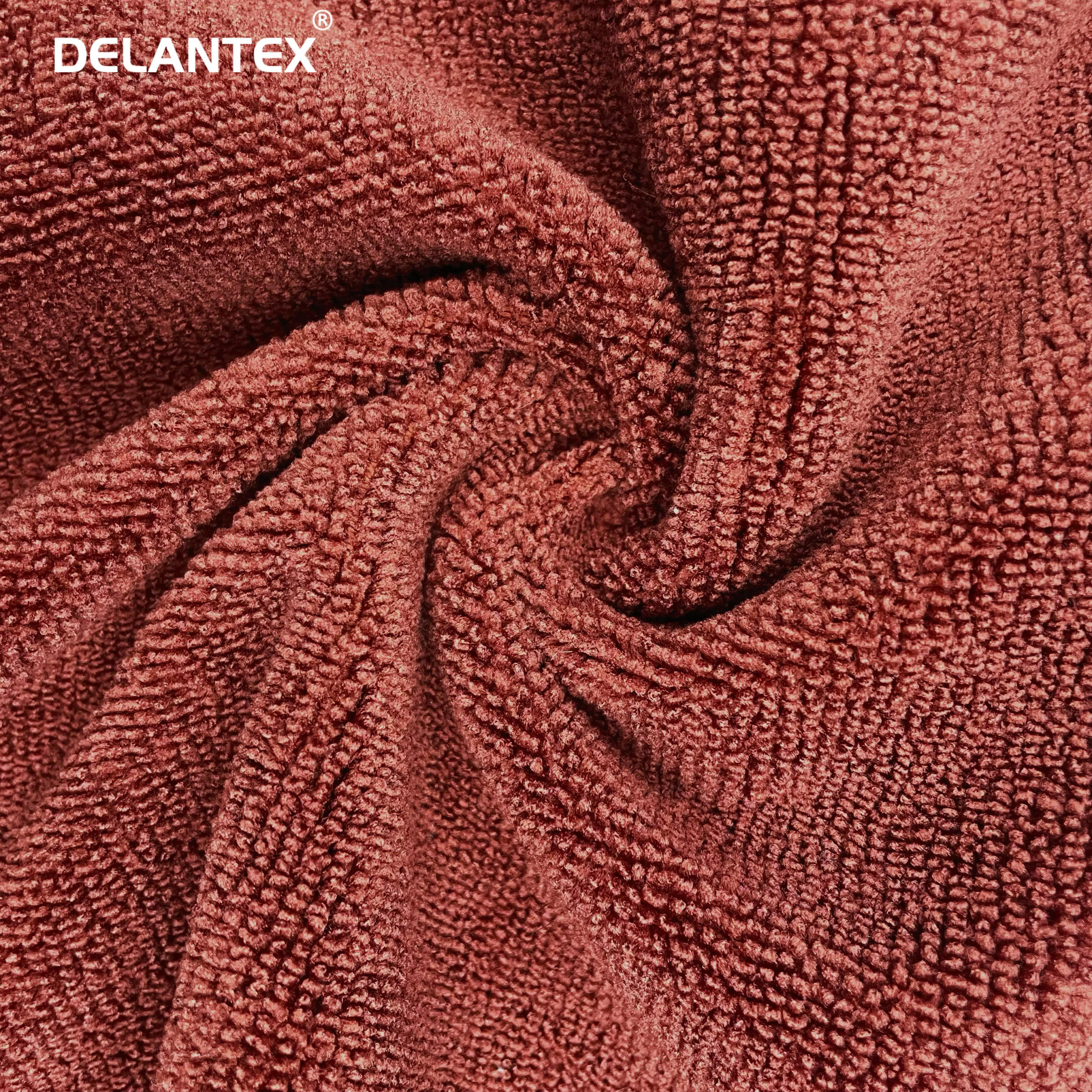 Delantex Warp Knitting Absorbent Fabric in Roll 80% Polyester 20% Polyamide Microfiber Terry Fabric for Cleaning