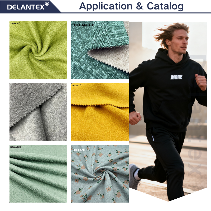 Delantex Winter Hot Selling Hoodie Comfortable Fabric 275gsm Thick and Textured Fabric